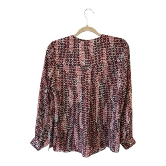 Reiss Peyton Weave Print Blouse Long Sleeve Berry Size 4
EUC - Picture 5 of 9